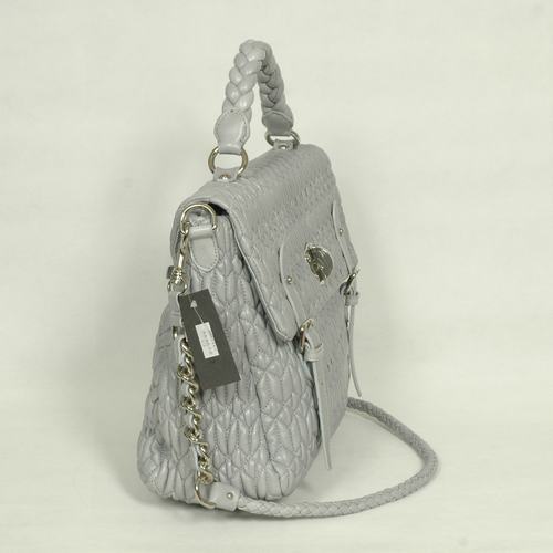 8667 Miu Miu Borse Totalizzatore Quilted Custodia in pelle Grigio 8667